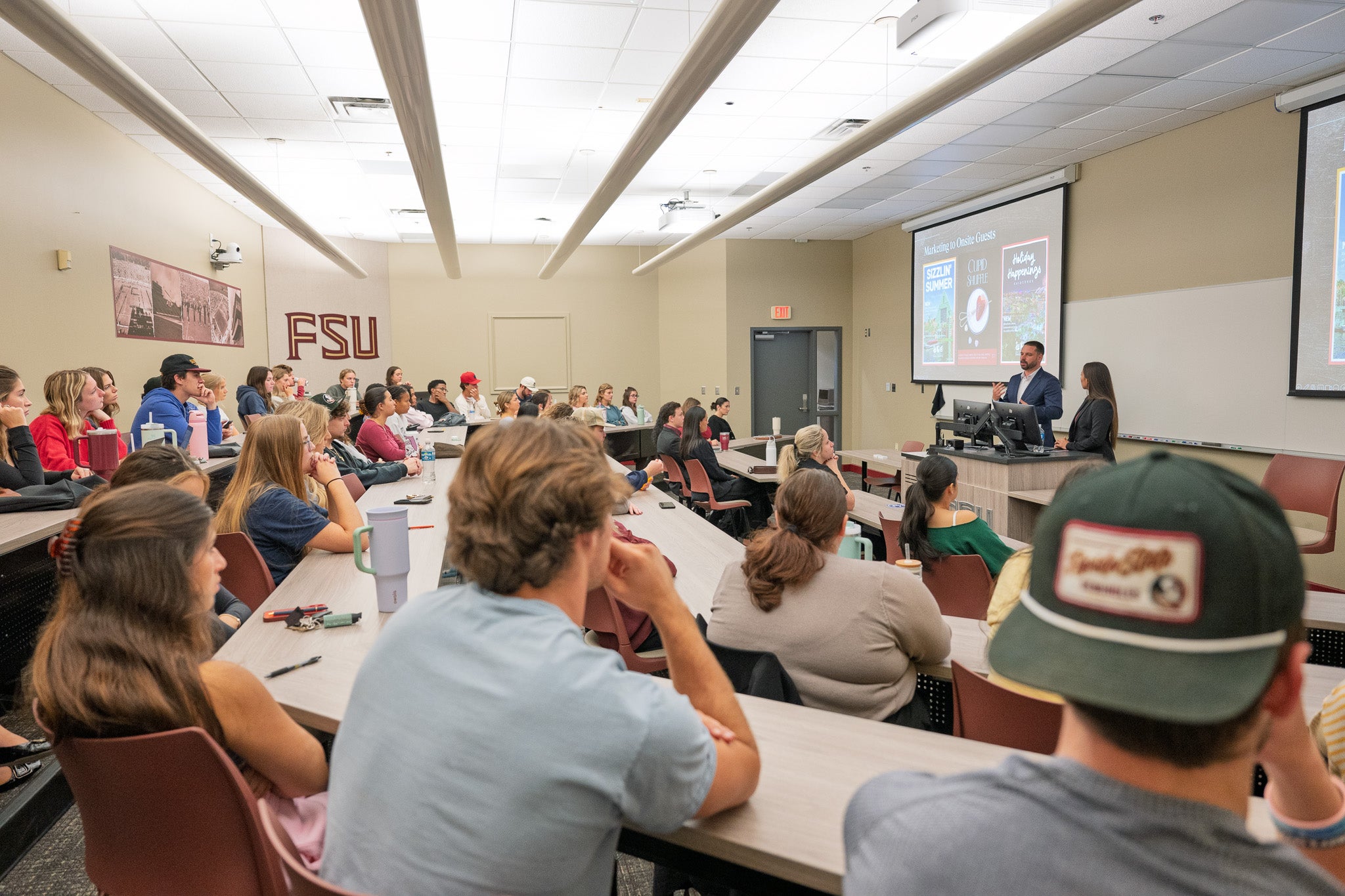 shot of the classroom with guest speakers