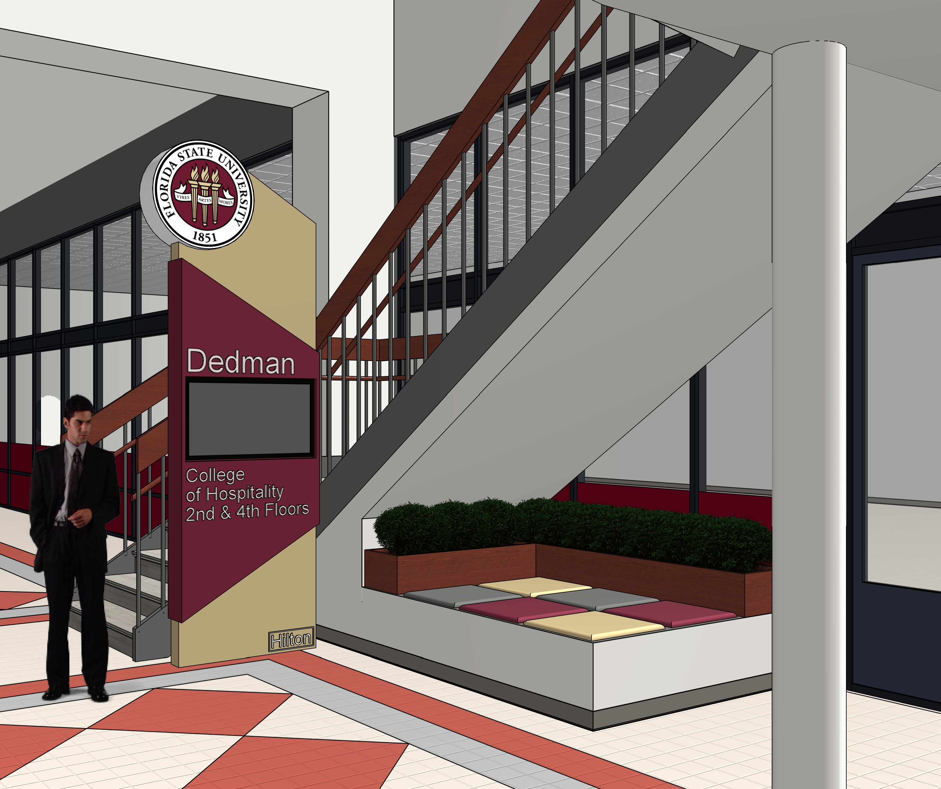 rendering staircase entrance
